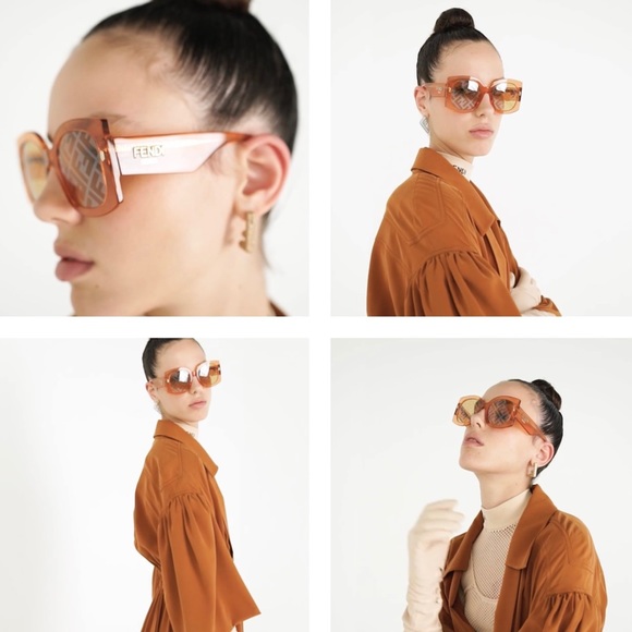 FENDI ,2025 ONE OF TOP SUNGLASS COLOR, ORANGE, THIS PAIR IS TRANSPARENT … - Picture 5 of 16